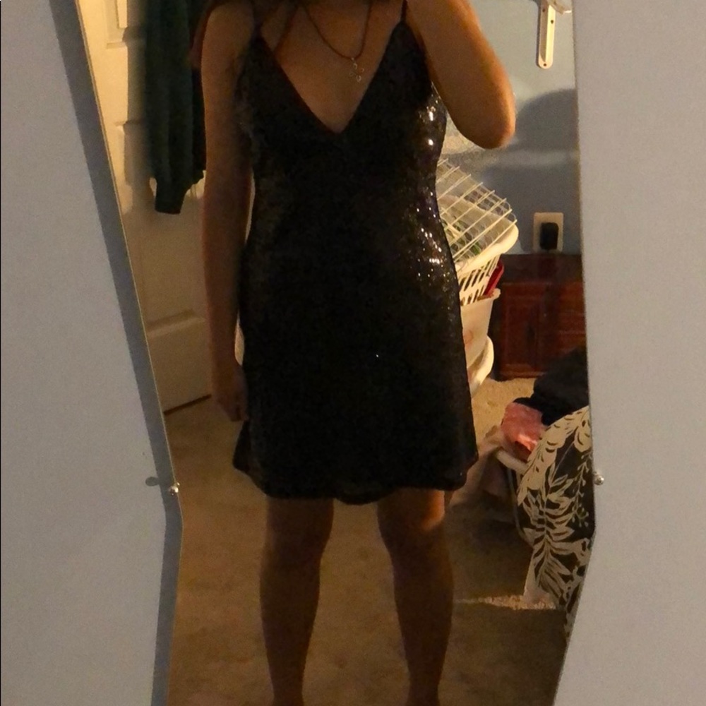 Black sequence party dress